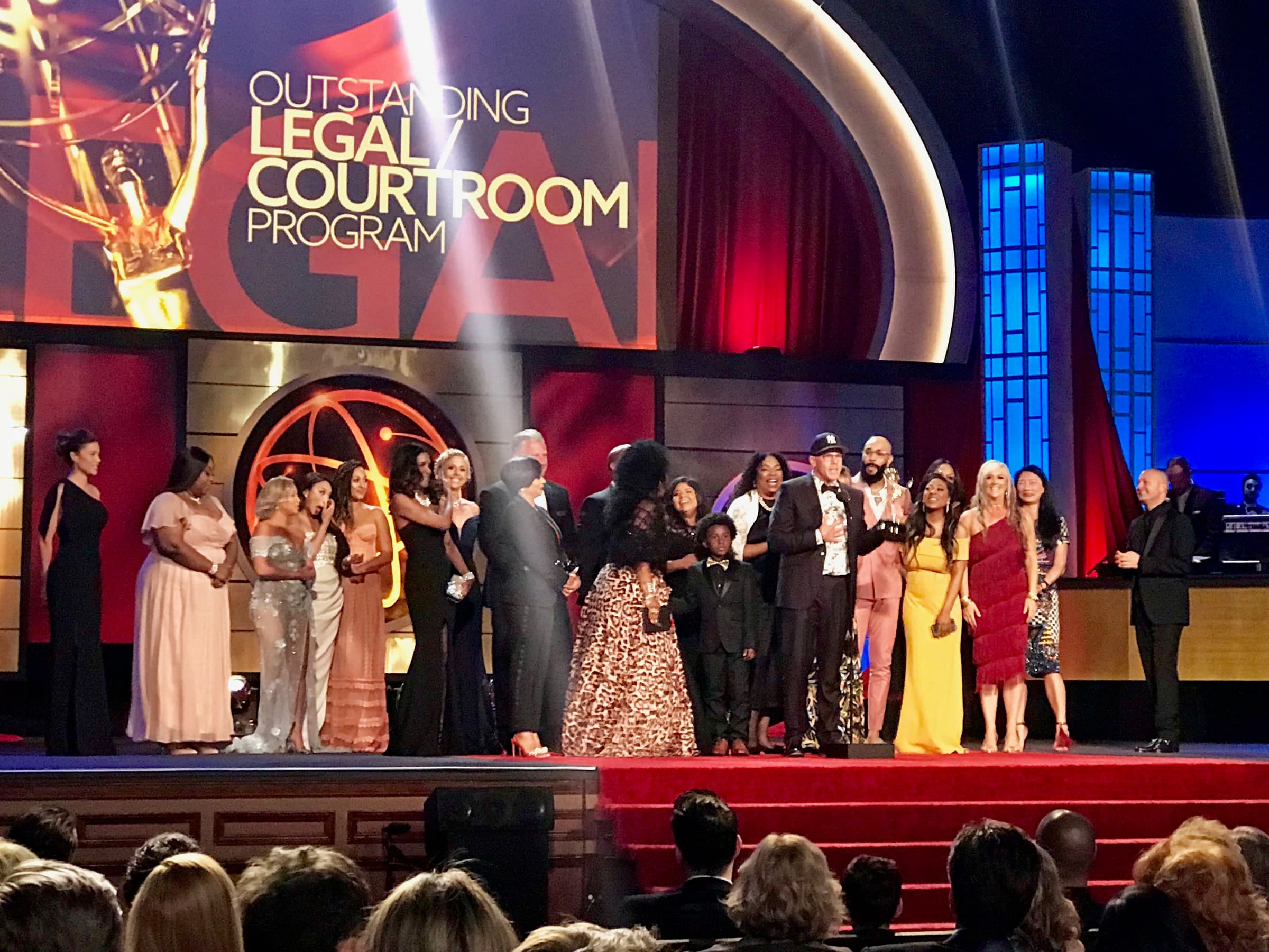 Barry Poznick and the Paternity Court team accepting the Outstanding Legal Courtroom Program Daytime Emmy